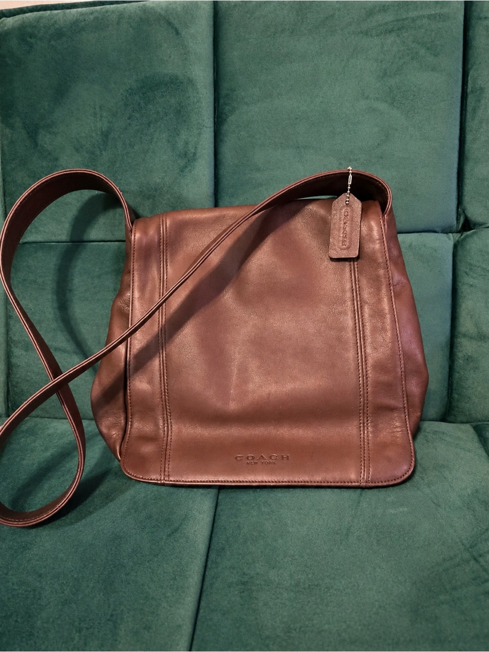 Vintage Coach Lexington Flap 4183 Mahogany Leather Shoulder Bag 1998 Italy - Picture 2 of 9